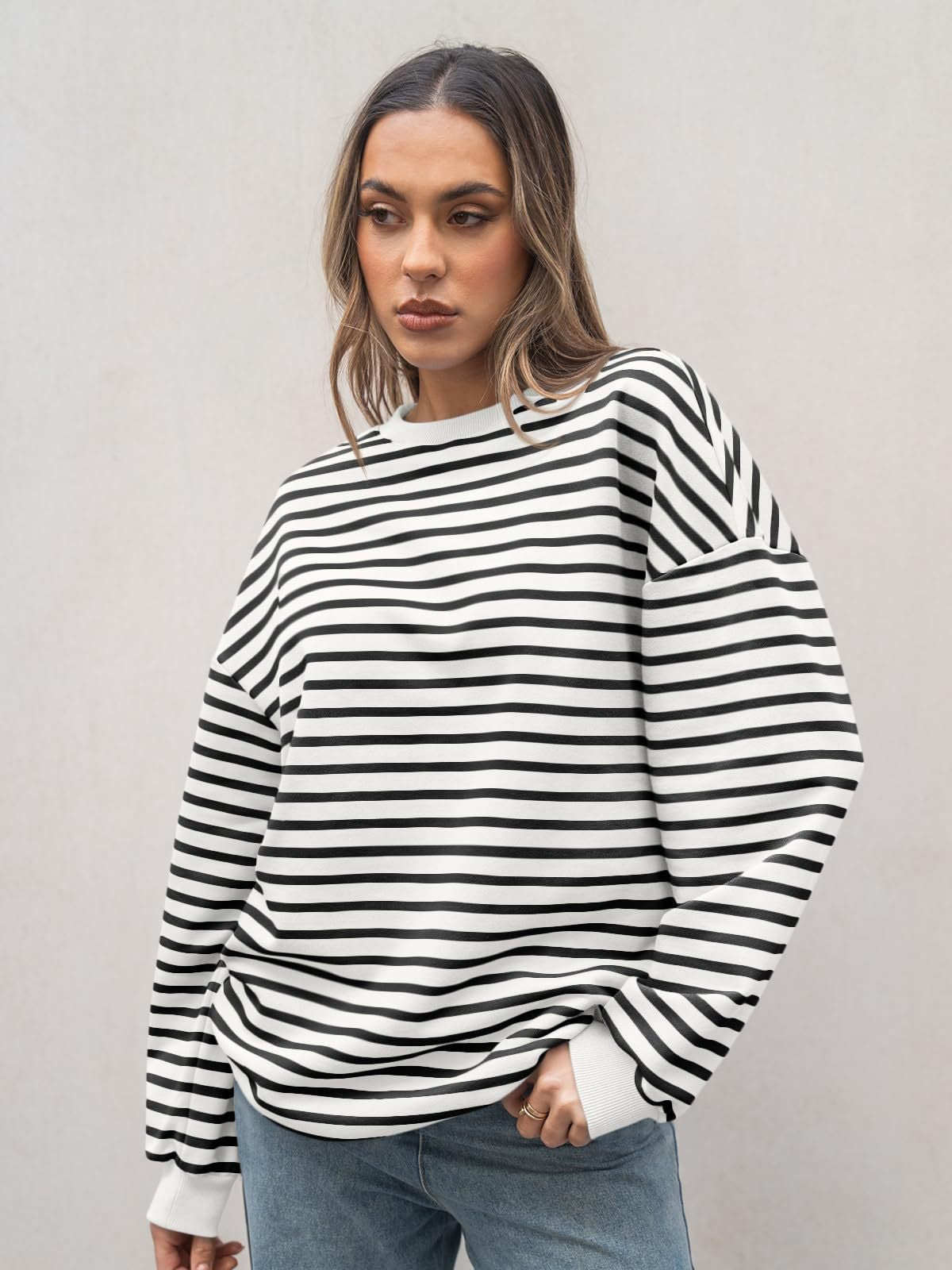 Casual Striped Long Sleeves Sports Hoodies