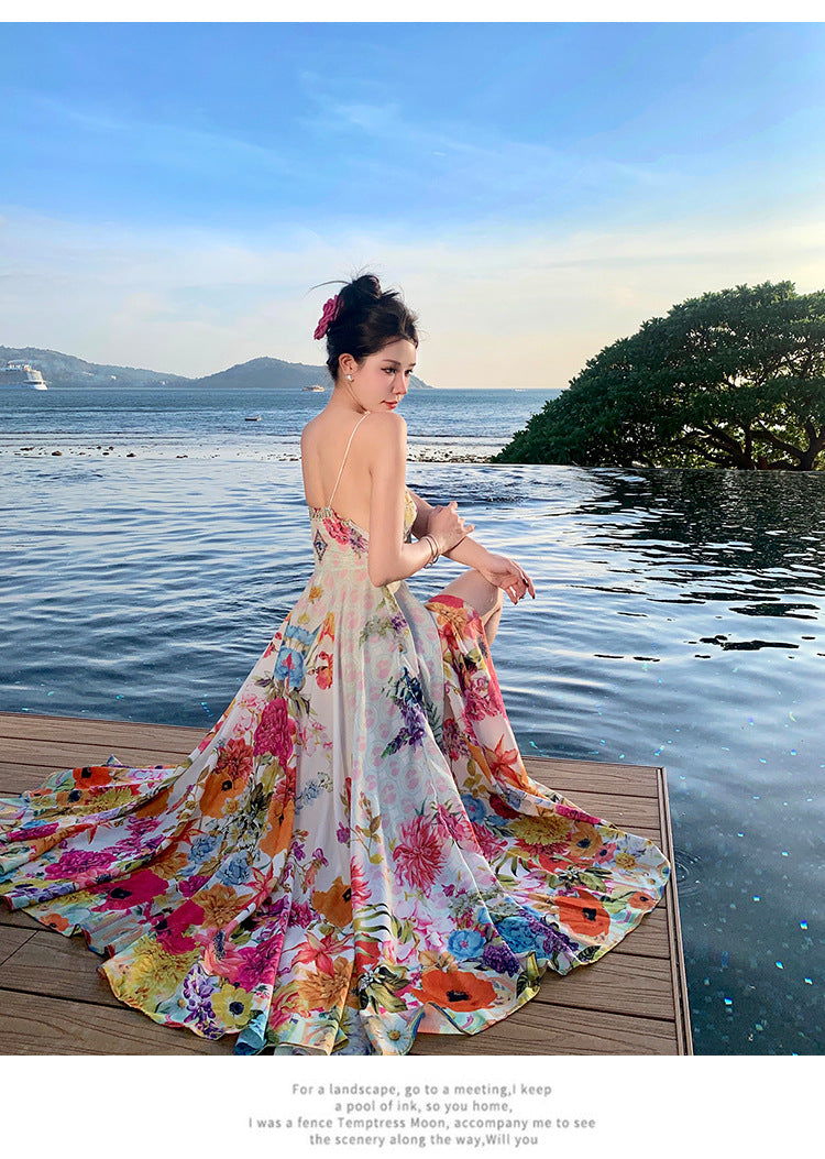 Colorful Oil Painting Summer Holiday Dresses for Women