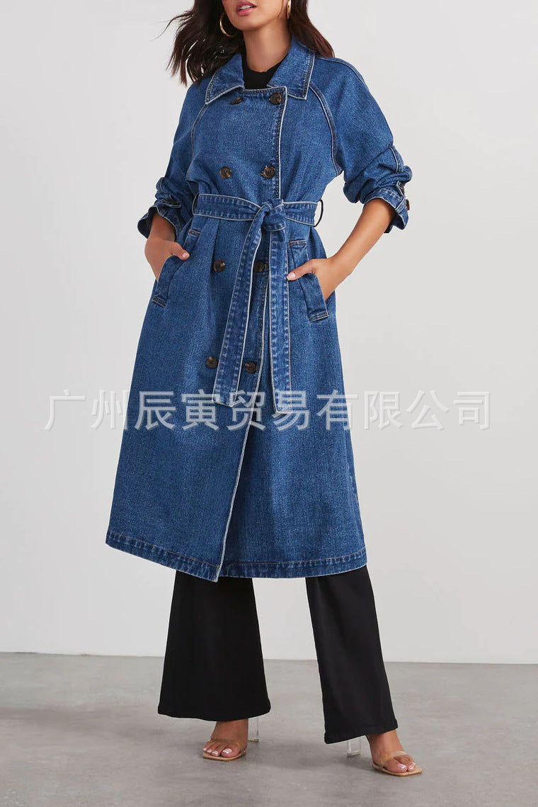 Casual Denim Cotton Winter Long Overcoats