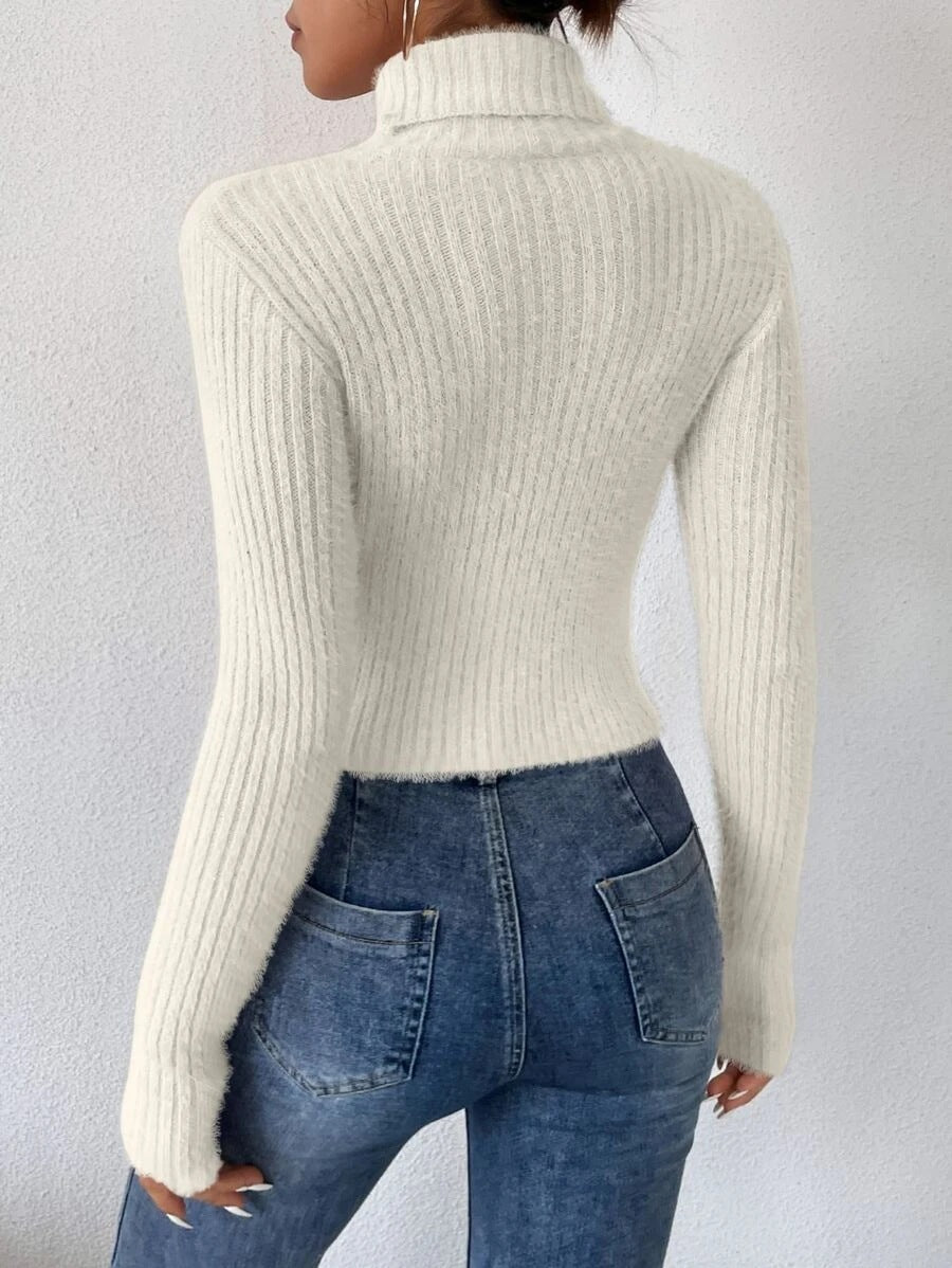 Fashion High Neck Knitted Pullover Sweaters