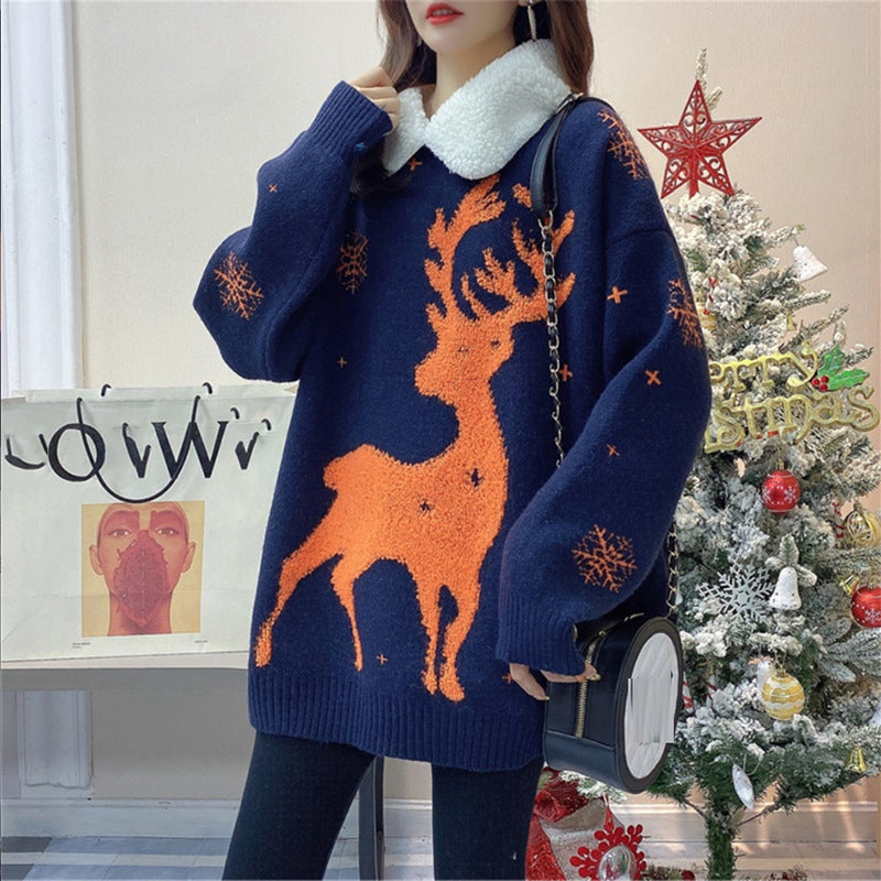 Casual Christmas Pullover Knitted Sweaters for Women