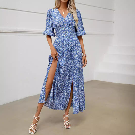 Casual V Neck Summer Bohemia Beach Dresses