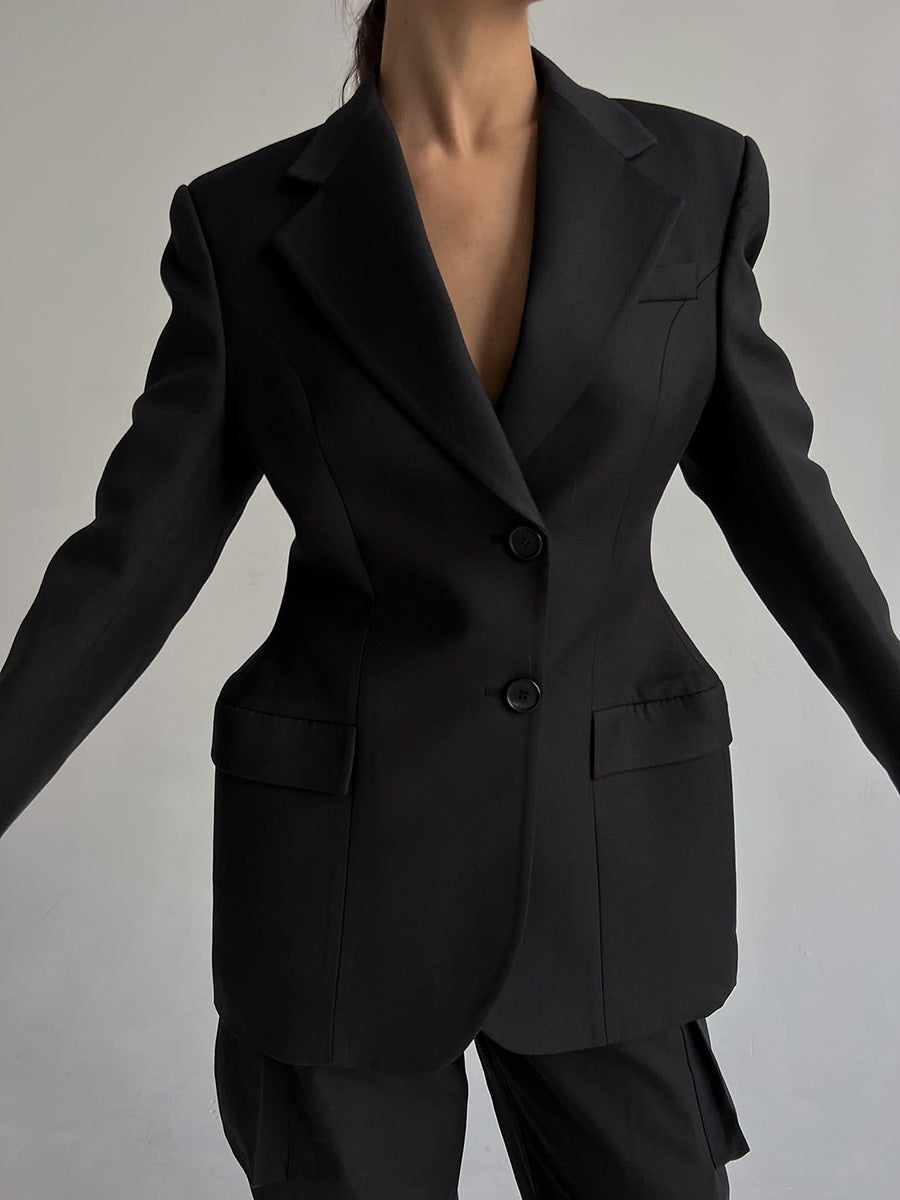 Designed Luxury Black Women Blazer Coats