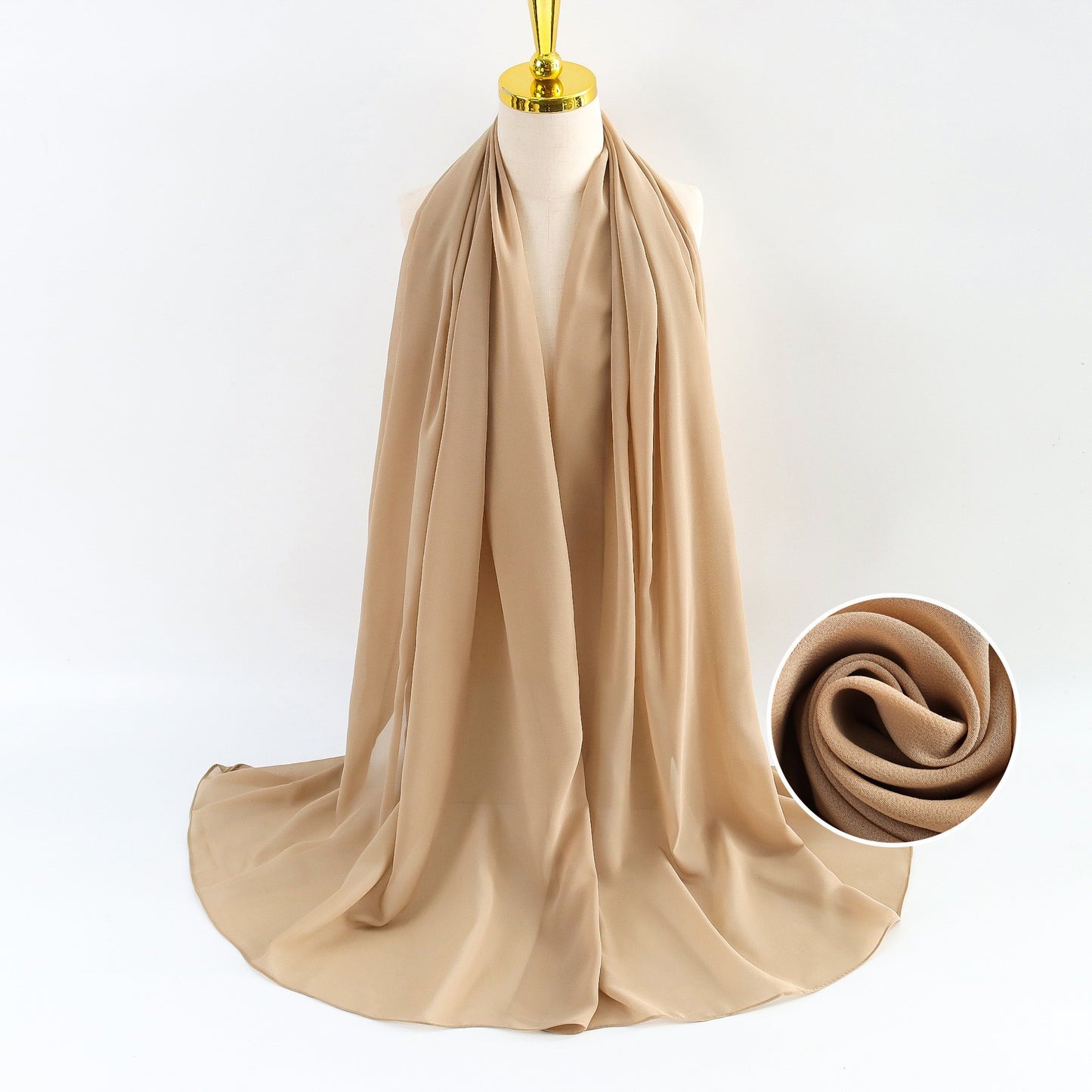 Women Pearl Chiffon Scarf Solid Color Bubble Towel Versatile Scarves