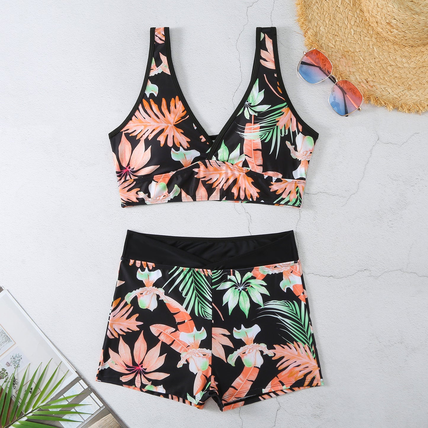 Sexy Floral Print  Summer Boxer Swimsuits