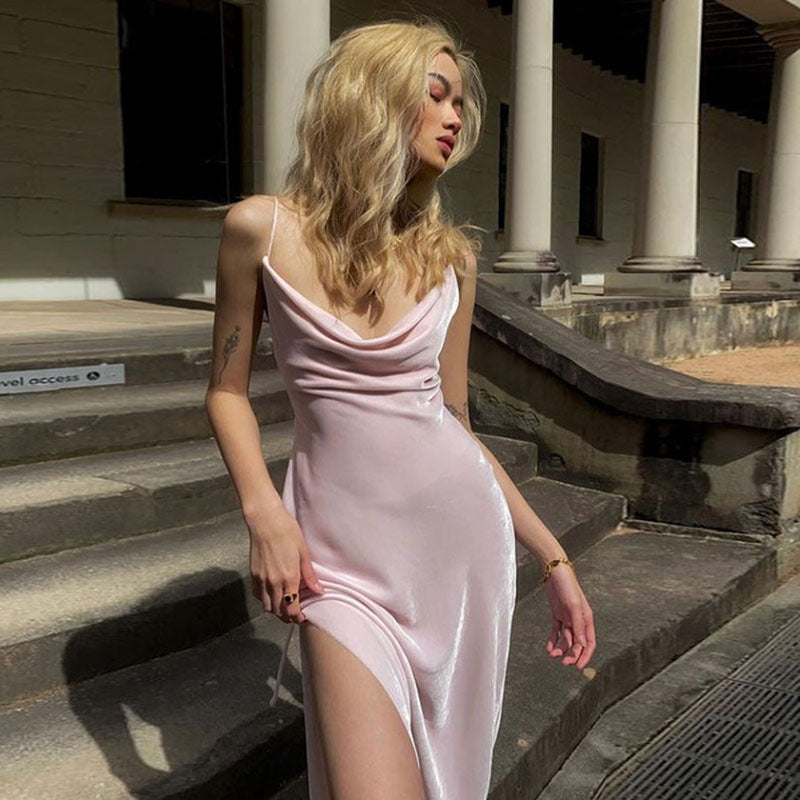 Sexy Pink Sheath Midi Dresses