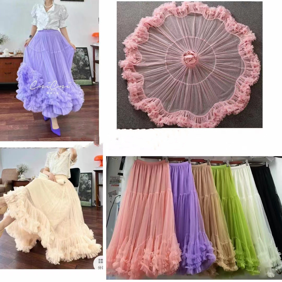 Fairy Designed Ruffled A Line Skirts for Women