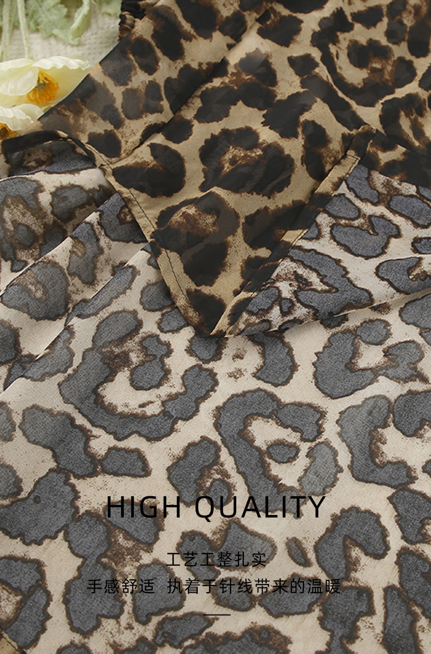 Casual Summer Breathable Leopard Two Pieces Suits