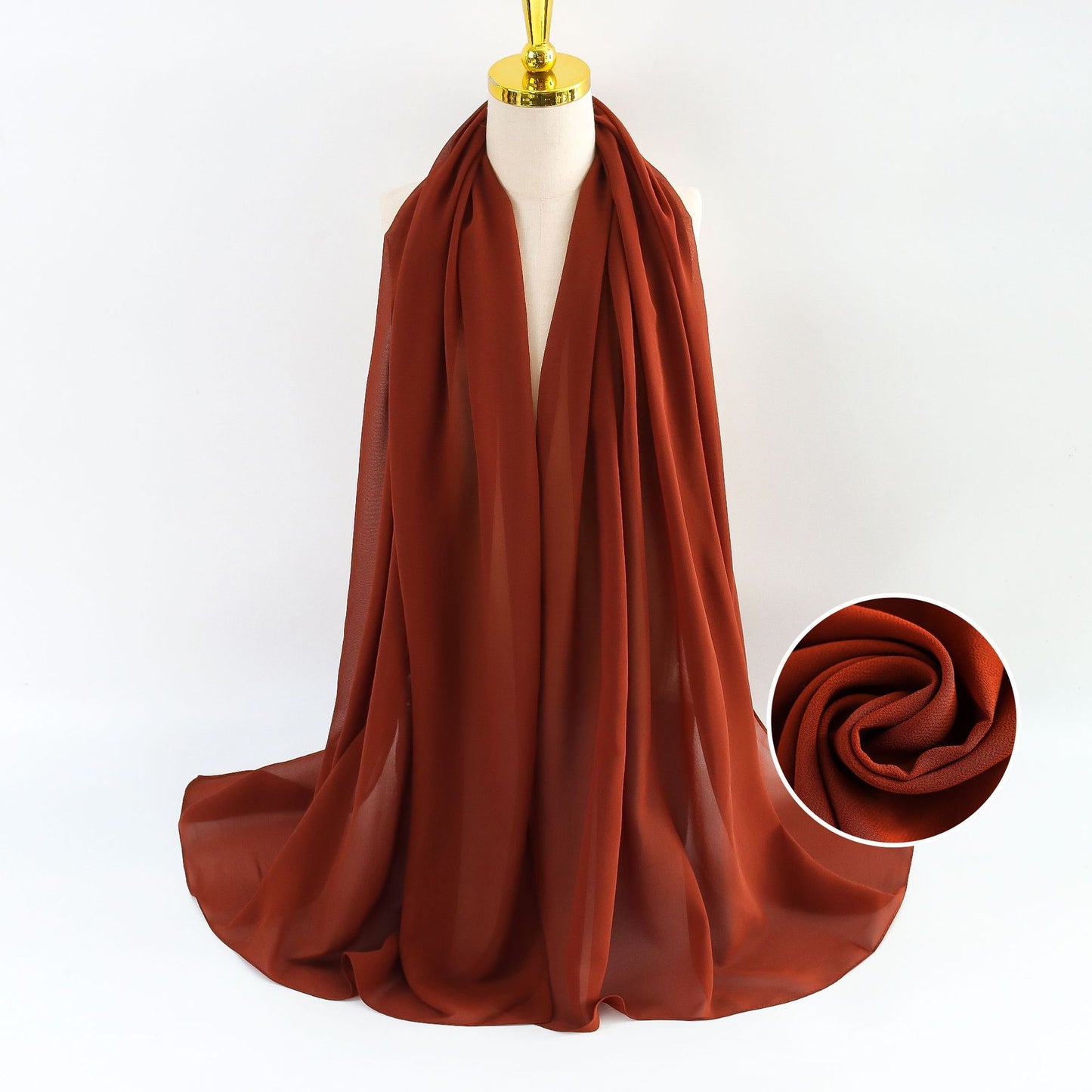 Women Pearl Chiffon Scarf Solid Color Bubble Towel Versatile Scarves