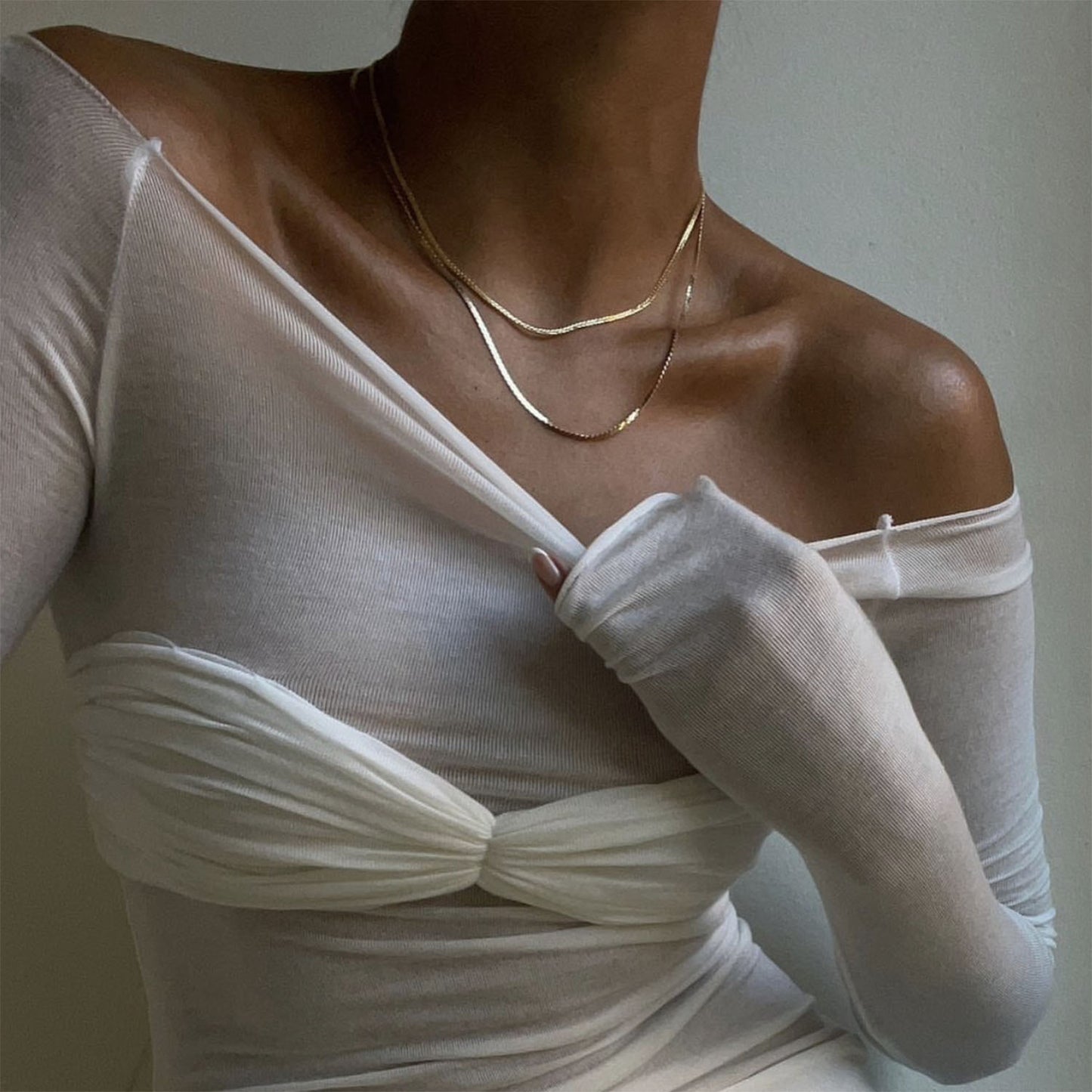 Sexy Off The Shoulder See Through Women Tops
