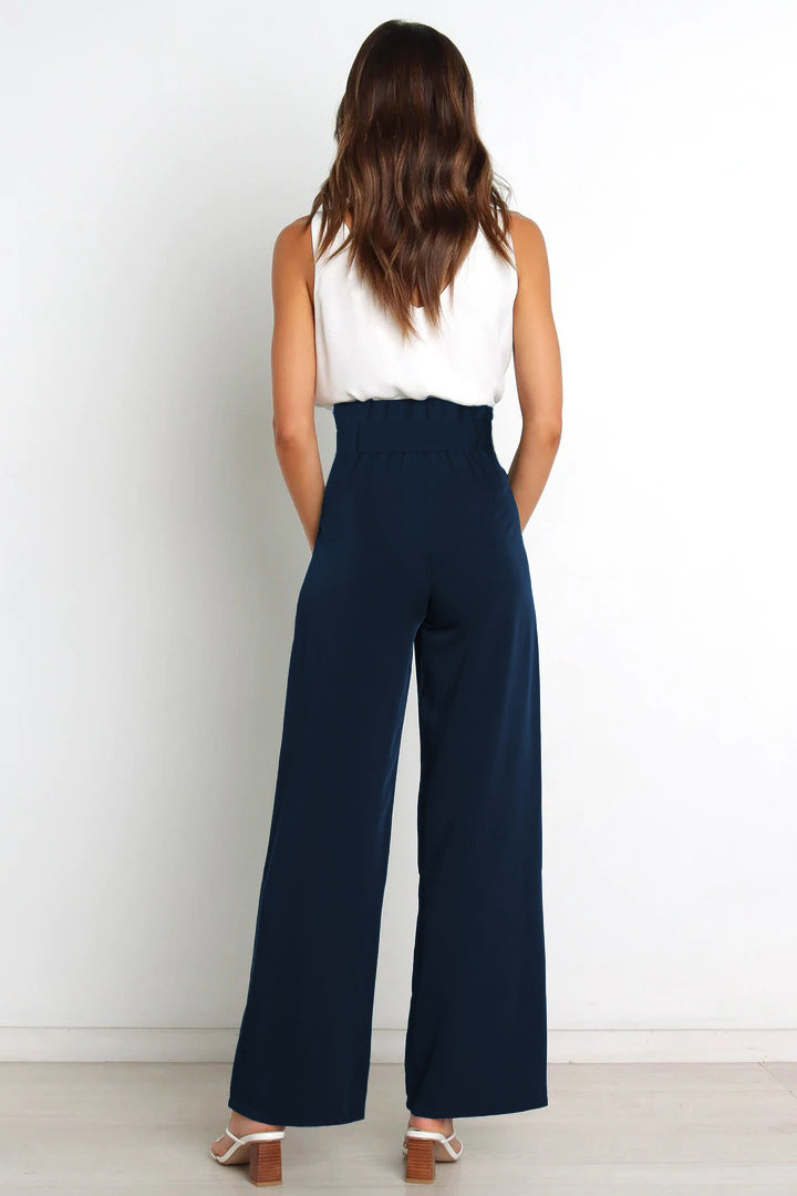 Elegant Office Lady Summer Wide Legs Pants