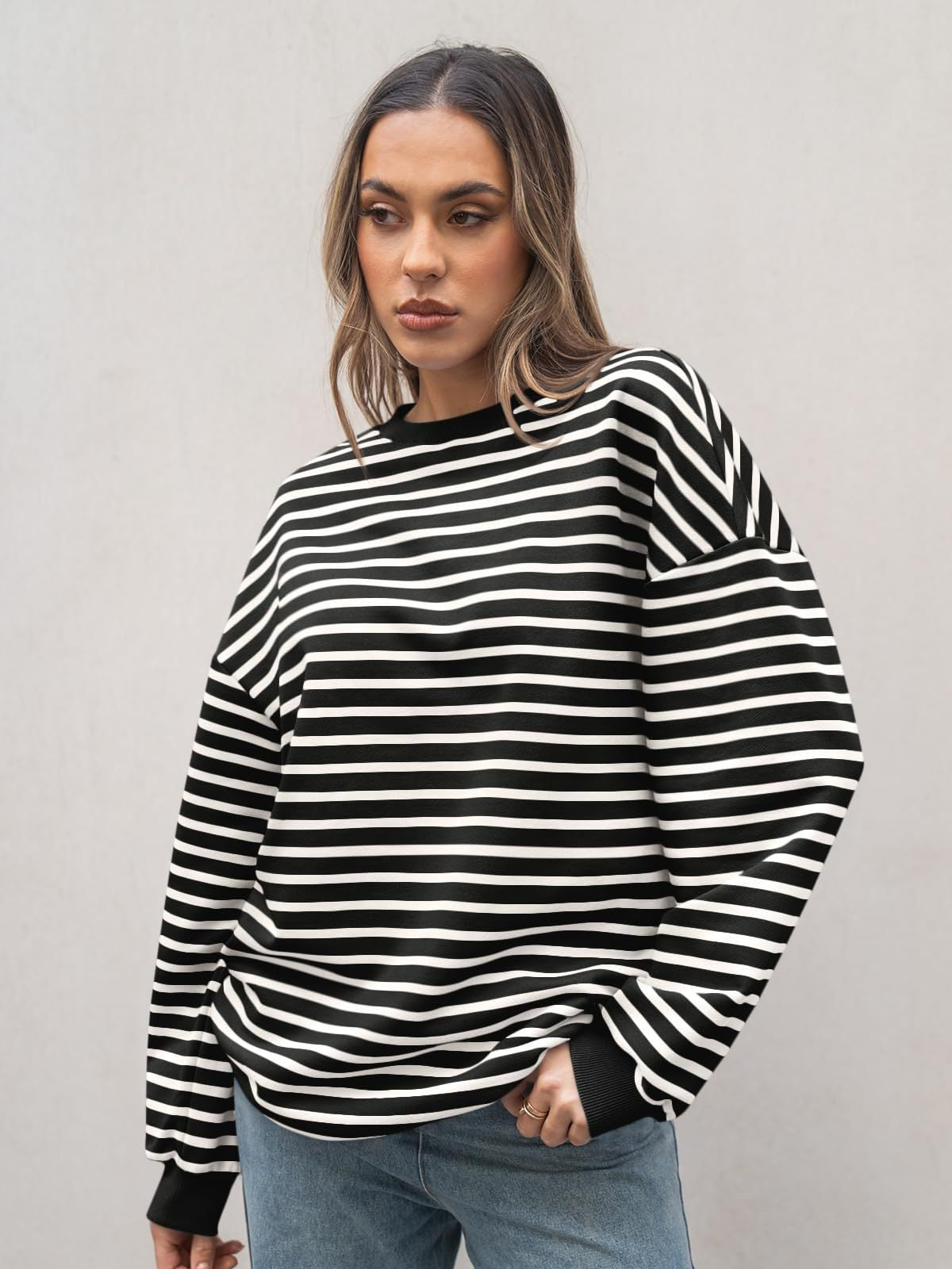 Casual Striped Long Sleeves Sports Hoodies