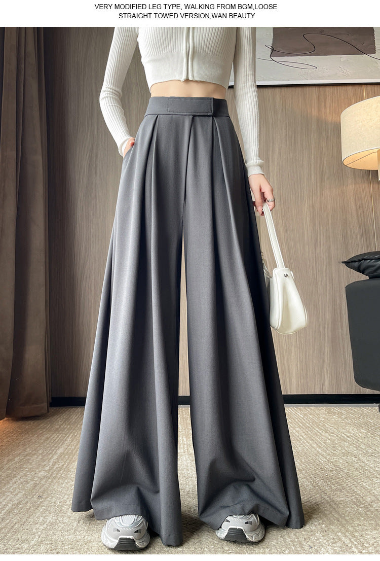 Casual High Waist Loose Wide Legs Straight Pants