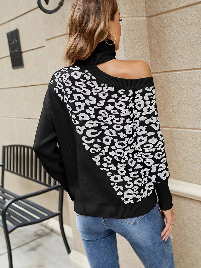 Casual Leopard Long Sleeves Knitted Sweaters