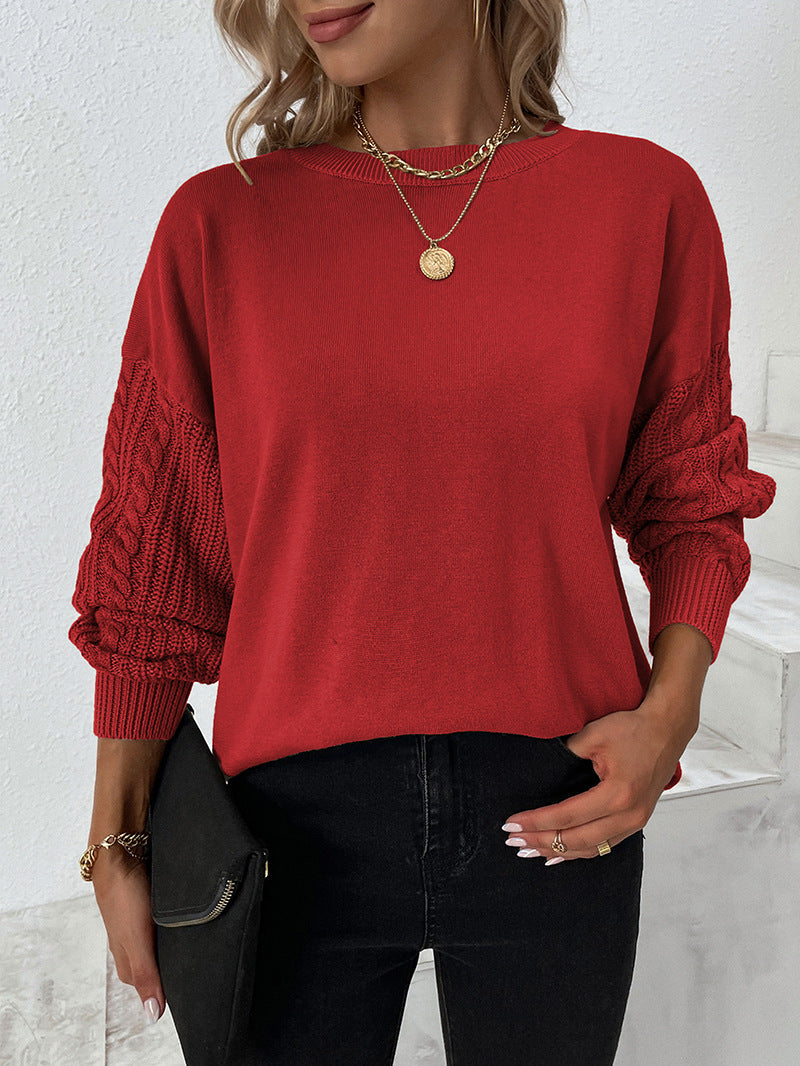 Fashion Round Neck Twist Knitted Pullover Sweaters