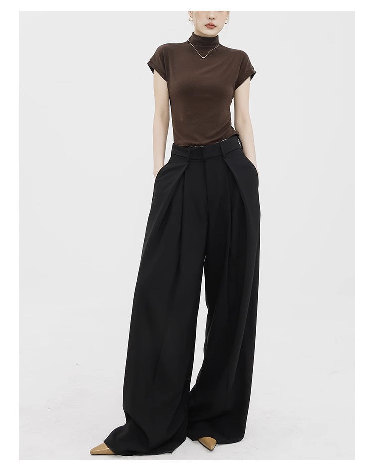 Casual High Waist Loose Wide Legs Pants