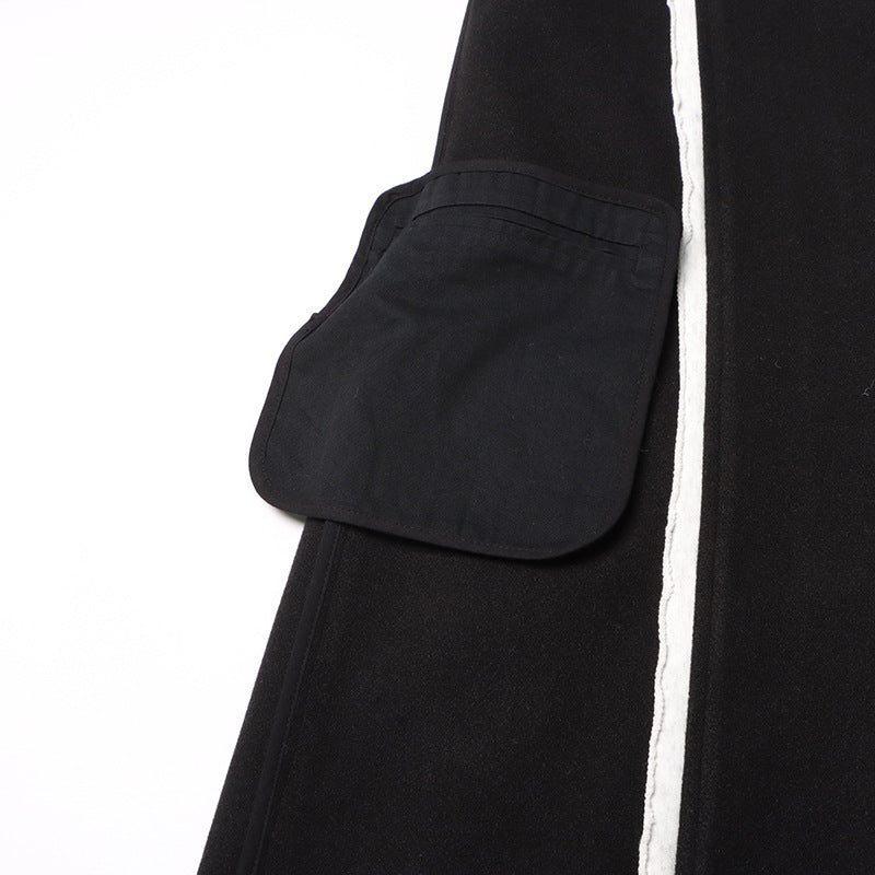Designed Fashion Turnover Collar Long Overcoat for Women