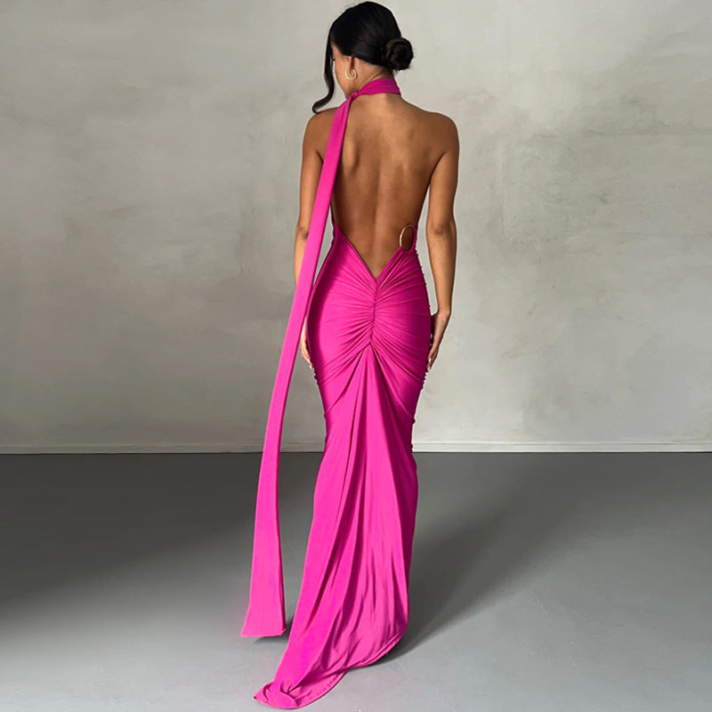 Sexy One Shoulder Sleeveless Long Evening Party Dresses