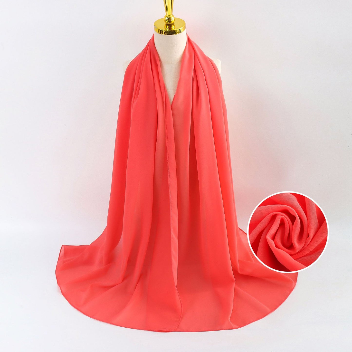 Women Pearl Chiffon Scarf Solid Color Bubble Towel Versatile Scarves