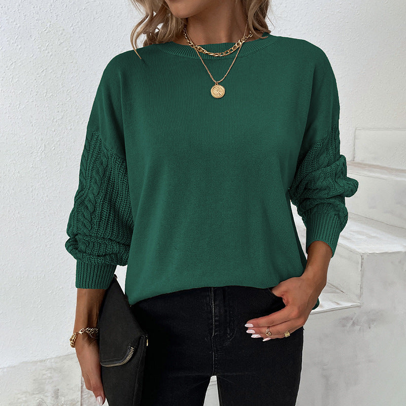 Fashion Round Neck Twist Knitted Pullover Sweaters