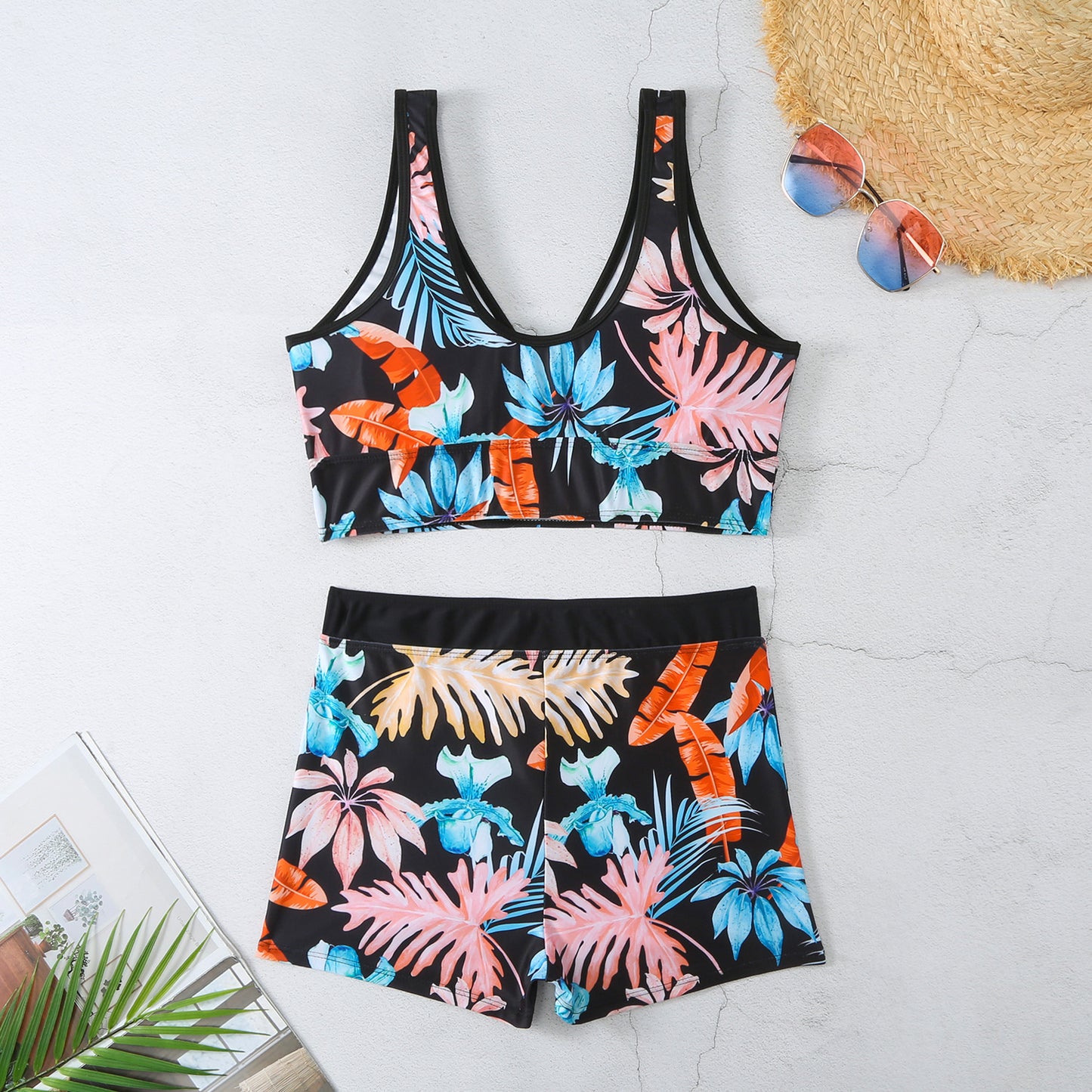 Sexy Floral Print  Summer Boxer Swimsuits