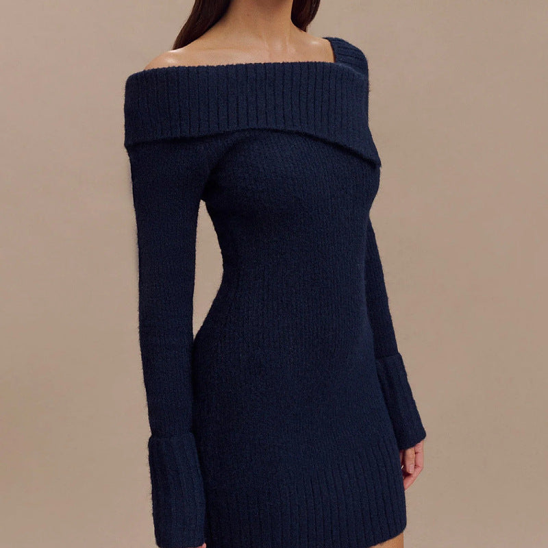 Sexy Off The Shoulder Long Sleeves Knitted Sweaters