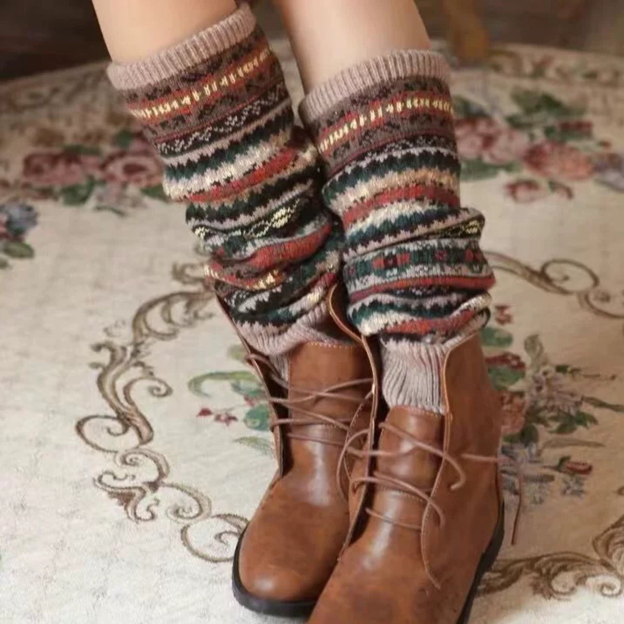 Winter Bohemian Long Knitted Socks for Women