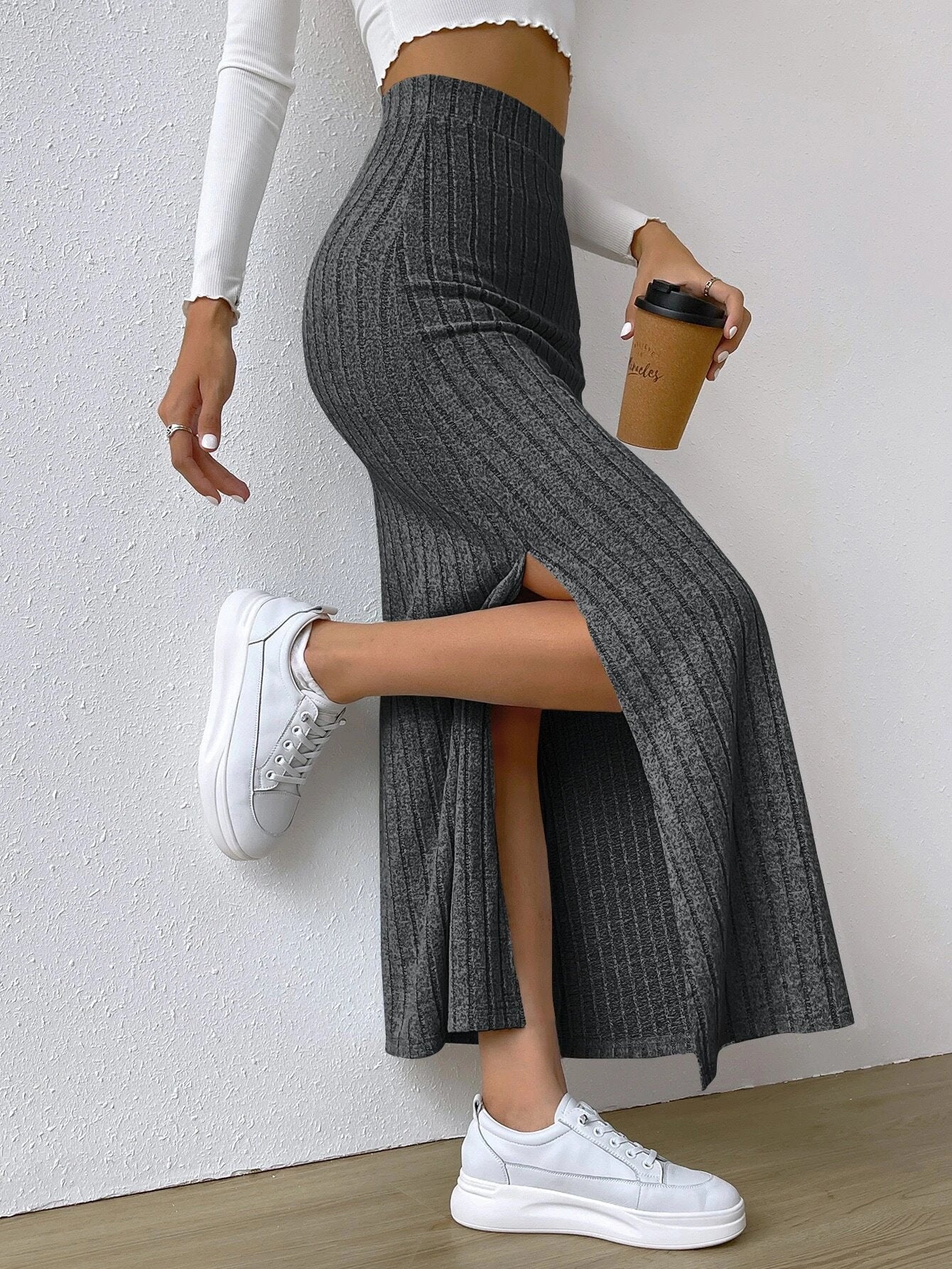 Sexy High Waist Knitted Long Skirts