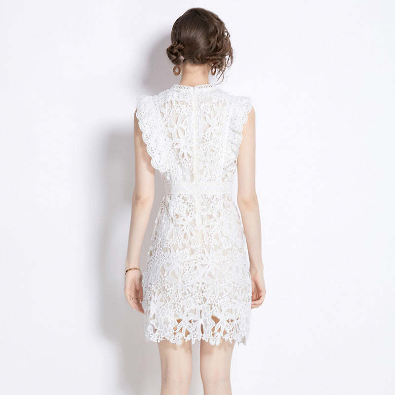 Vintage Elegant White Women Lace Dresses