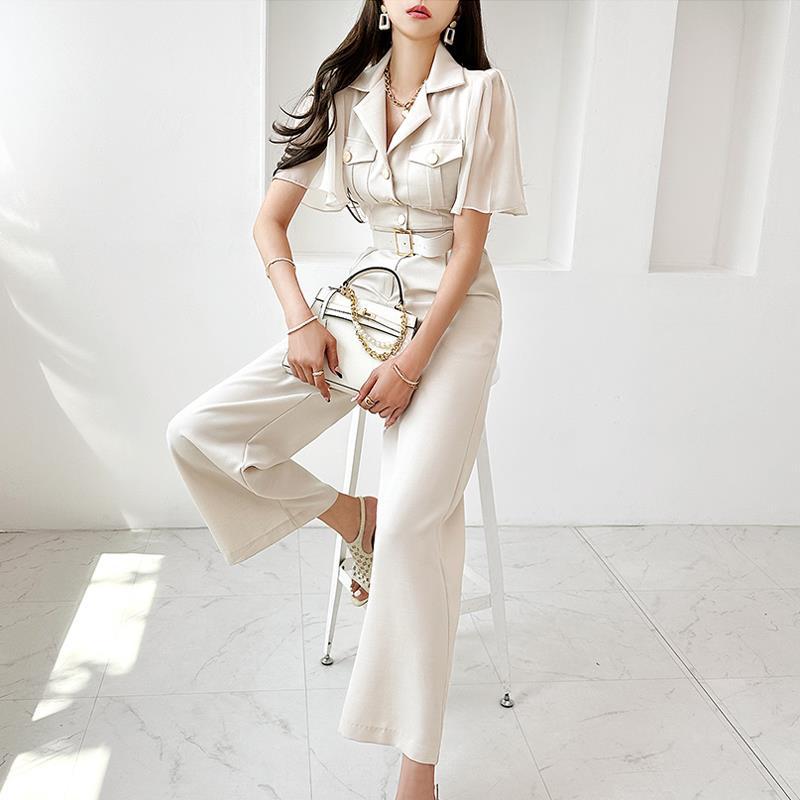 Elegant Summer OL JUMPSUITS WITH Belt