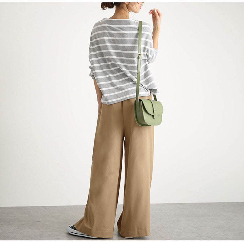 Leisure Elastic Waist Casual Wide Legs Pants