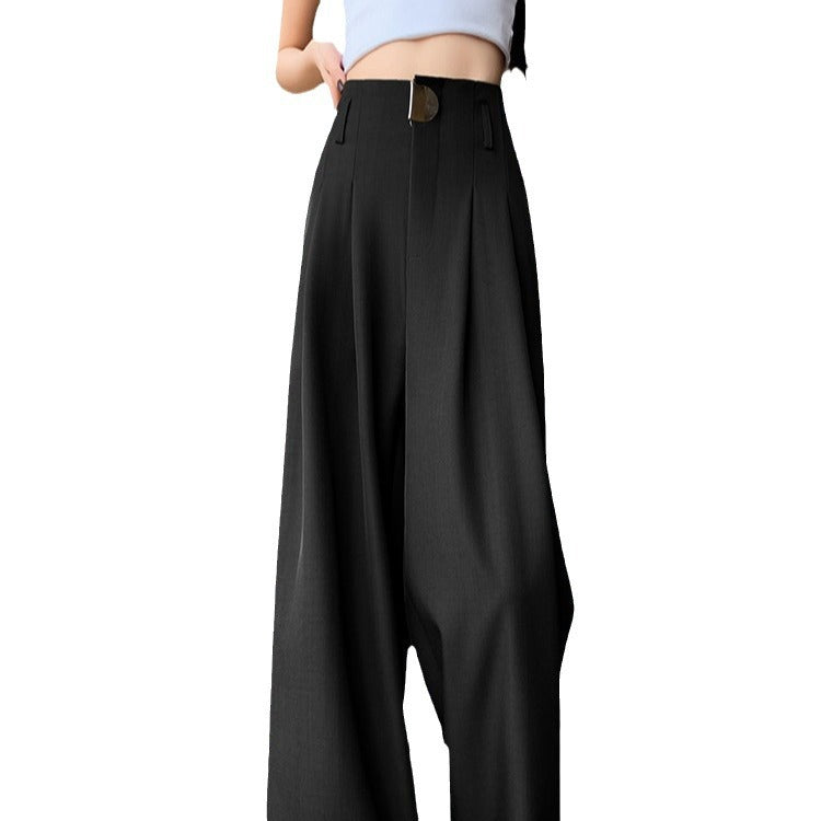 Casual High Waist Loose Long Straight Pants