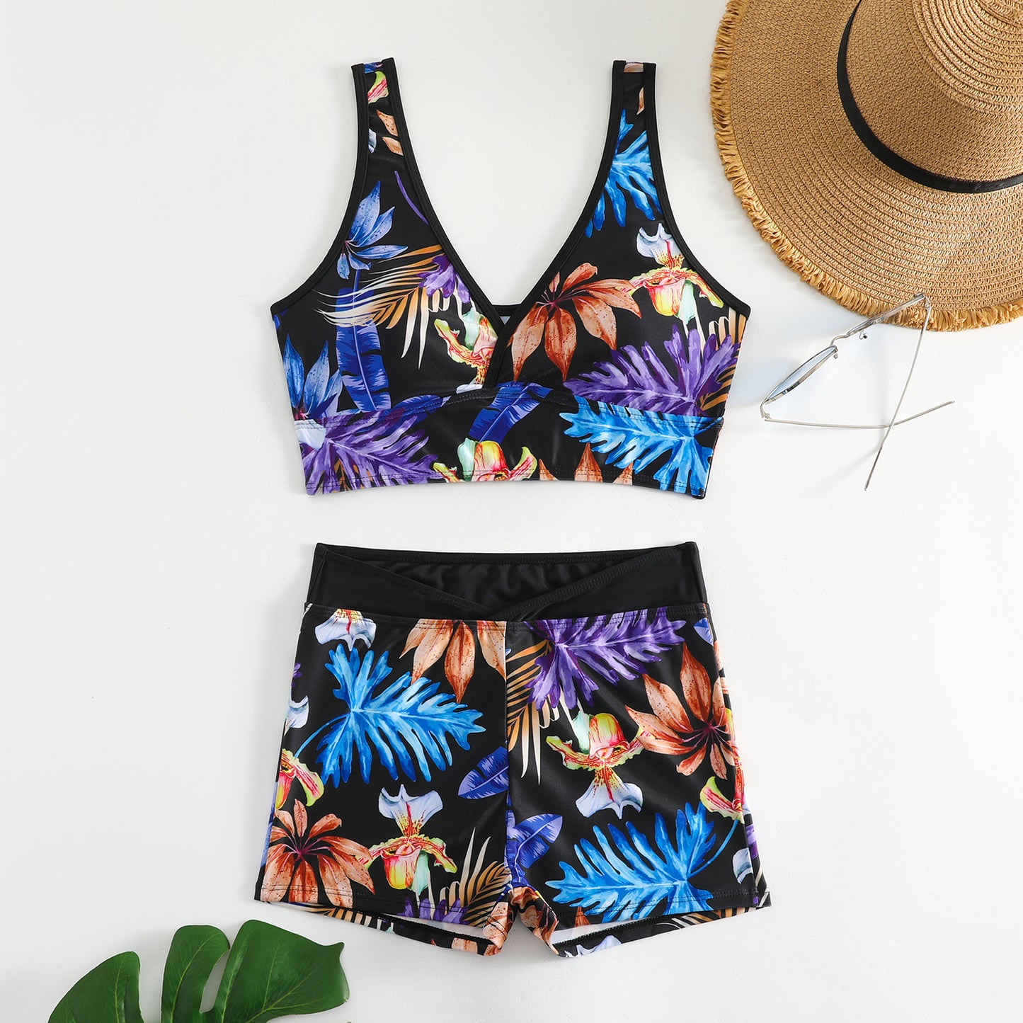 Sexy Floral Print  Summer Boxer Swimsuits