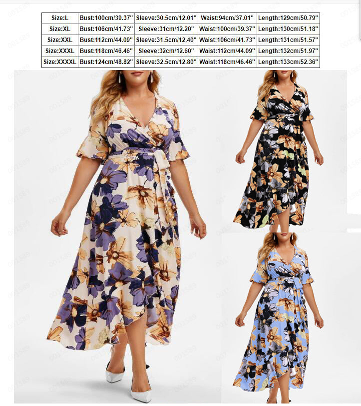 Casual Boho Irregular Plus Sizes Summer Women Dresses