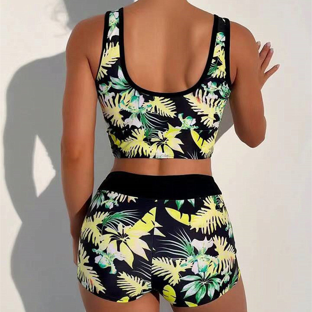 Sexy Floral Print  Summer Boxer Swimsuits