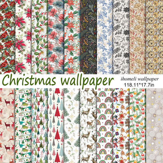 Environmental Friendly Self-adhesive Christmas Wallpaper