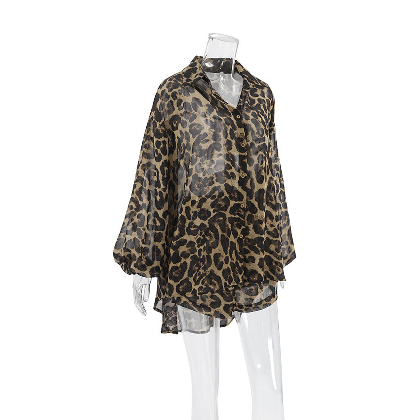 Casual Summer Breathable Leopard Two Pieces Suits