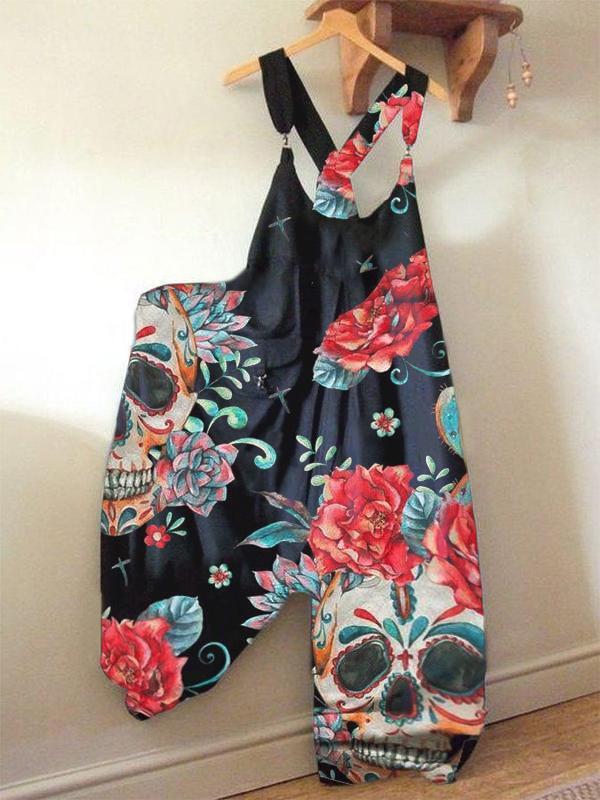 Casual Summer Floral Print Jumpsuits