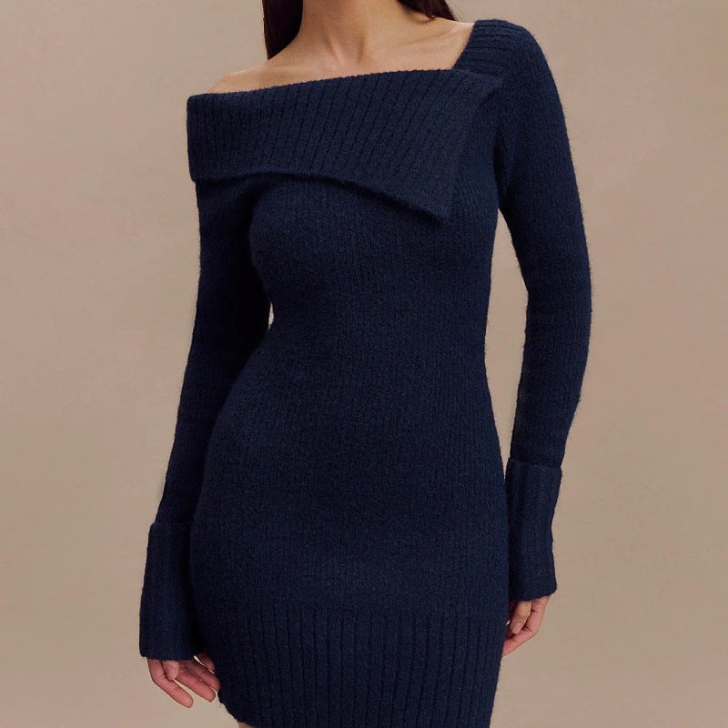 Sexy Off The Shoulder Long Sleeves Knitted Sweaters