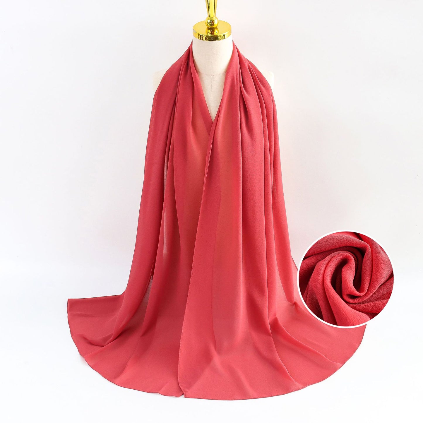 Women Pearl Chiffon Scarf Solid Color Bubble Towel Versatile Scarves