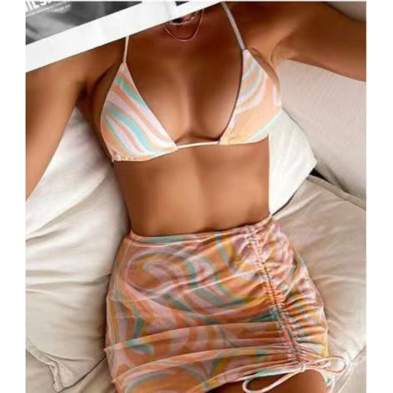 Sexy Striped 3pcs Bikini Swimsuits