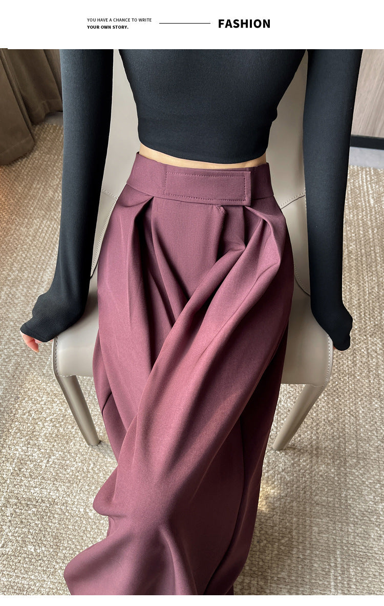 Casual High Waist Loose Wide Legs Straight Pants