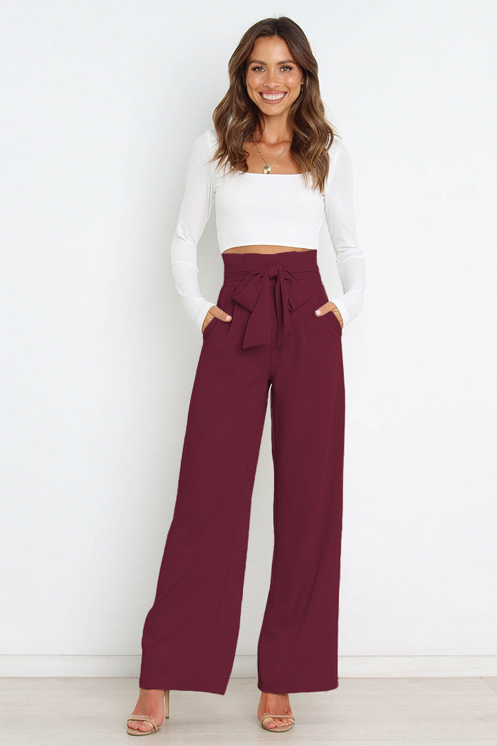 Elegant Office Lady Summer Wide Legs Pants