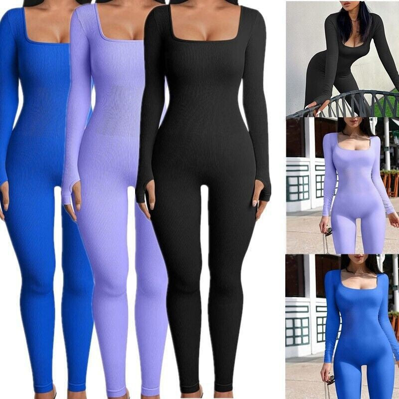 Sexy Long Sleeves Yoga Sports Jumpsuits