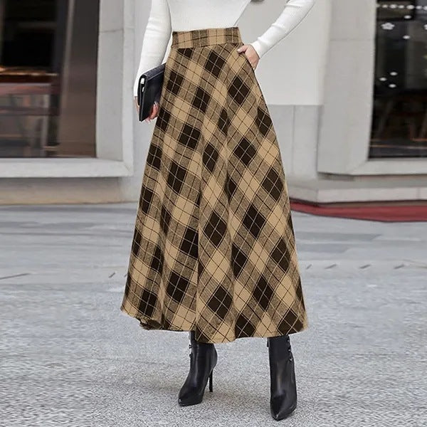 Retro High Waist Women A Line Skirts