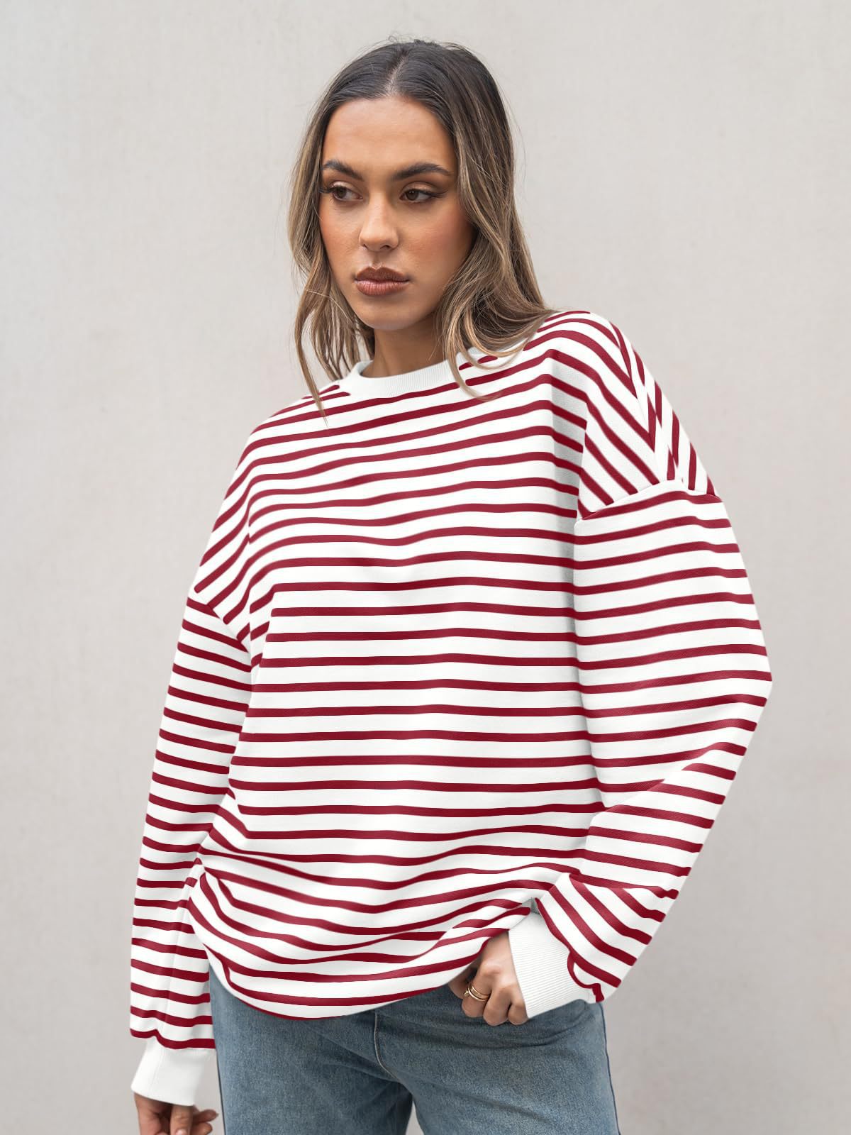 Casual Striped Long Sleeves Sports Hoodies