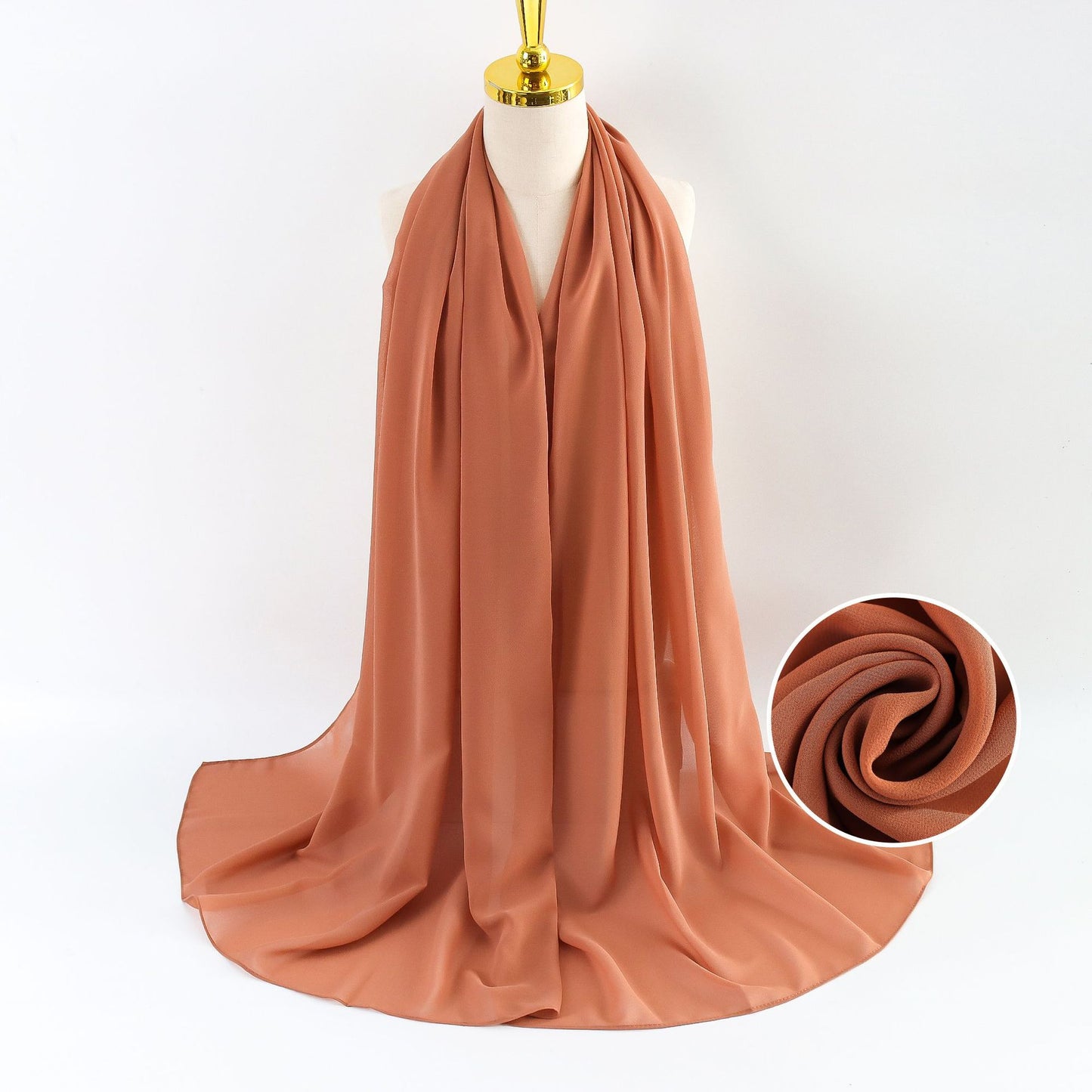 Women Pearl Chiffon Scarf Solid Color Bubble Towel Versatile Scarves