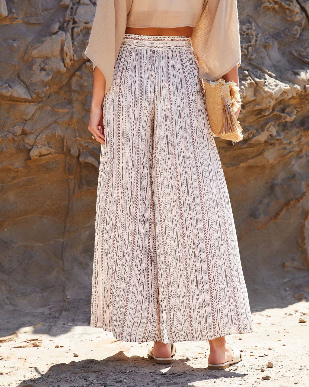 Summer Split Front Wide Legs Pants for Holiday