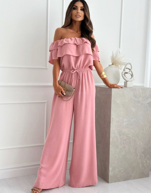 Sexy Off The Shoulder Slim Waist Jumpsuits