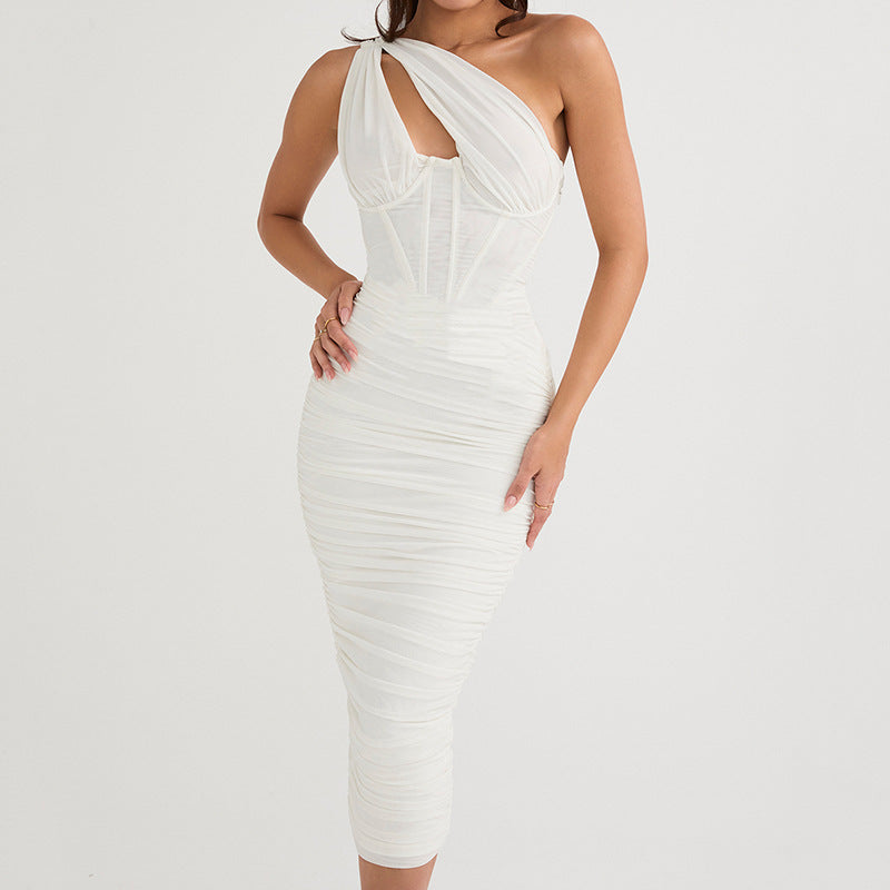 Sexy One Shoulder Backless Sheath Dresses